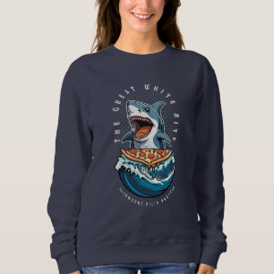Shark Eating Pizza Underbar White Bita Jawsome T Shirt