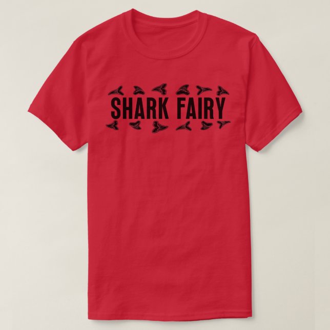 Shark Fairy Funny Shark Teeth Hunting T Shirt (Design framsida)