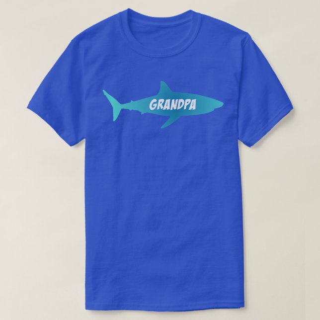 Shark Family sGrandpa Shark  T Shirt (Design framsida)