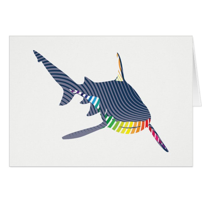 Shark Färg svosh Hälsningskort (Framsidan Horizontal)