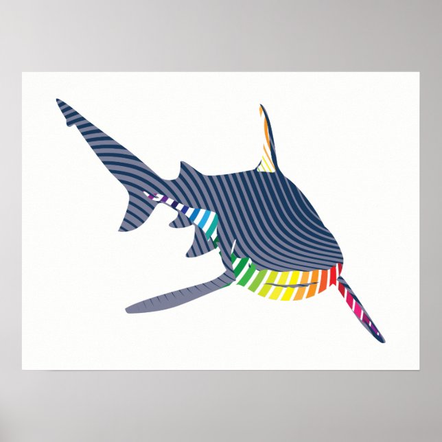 Shark Färg svosh Poster (Framsidan)