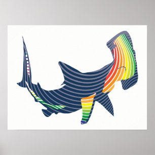 Shark Färg Swirl Poster