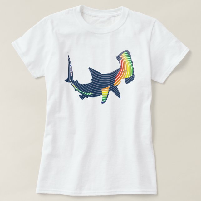 Shark Färg Swirl T Shirt (Design framsida)
