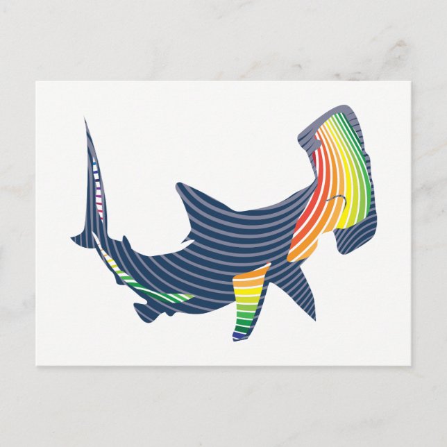 Shark Färg Swirl Vykort (Framsida)
