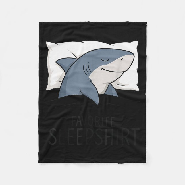 Shark Favorite Sleepshirt Sleeng Pajamas Boys Girl Fleecefilt (Framsidan)