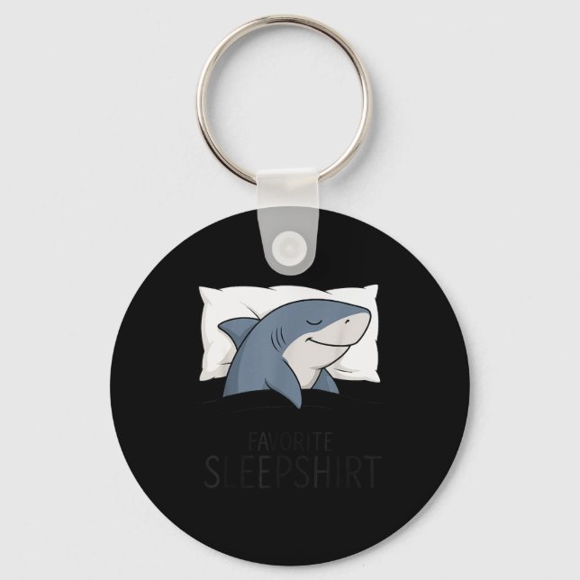 Shark Favorite Sleepshirt Sleeng Pajamas Boys Girl Nyckelring (Framsida)