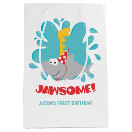 Shark First Birthday Gift Bag
