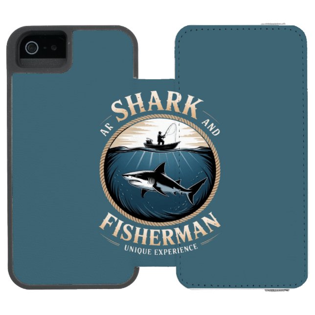 Shark & Fisherman Incipio iPhone Wallet Skal (Folio Öppen)