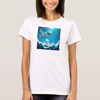 Shark Fiskmås av Juan Cabana T Shirt