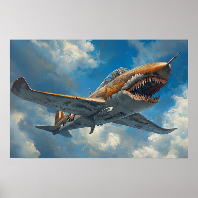 Shark Flygplan Poster (Framsidan)