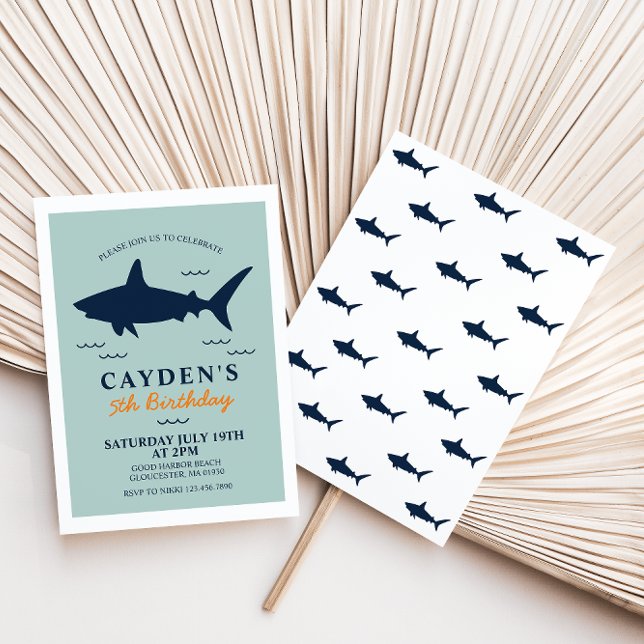 Shark födelsedagsfest inbjudan (Skapare uppladdad)