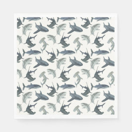 Shark Födelsedagsfest Napkins | Beach Klubb Sharks Pappersservett
