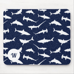 Shark Frenzy Personlig Blue and White Musmatta
