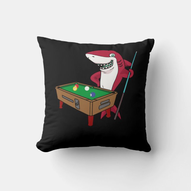 Shark Funny Billiard Bassäng Player Kudde (Framsida)