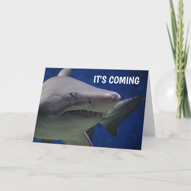 SHARK FUNNY FÖDELSEDAGSKORT KORT (Framsida)