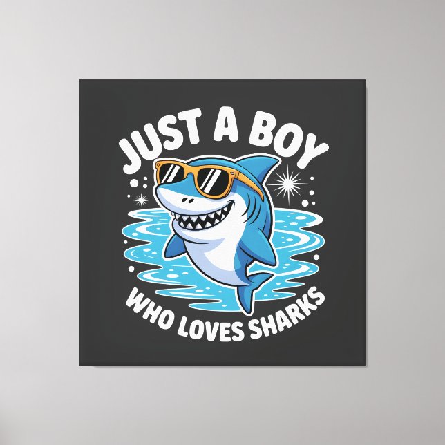 Shark Funny Quote  Canvastryck (Framsida)