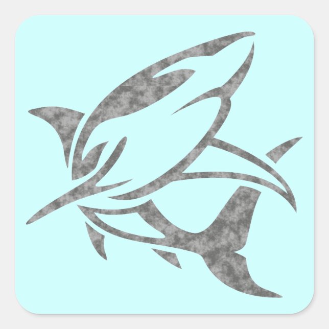 Shark Fyrkantigt Klistermärke (Framsida)