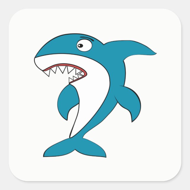 Shark Fyrkantigt Klistermärke (Framsida)