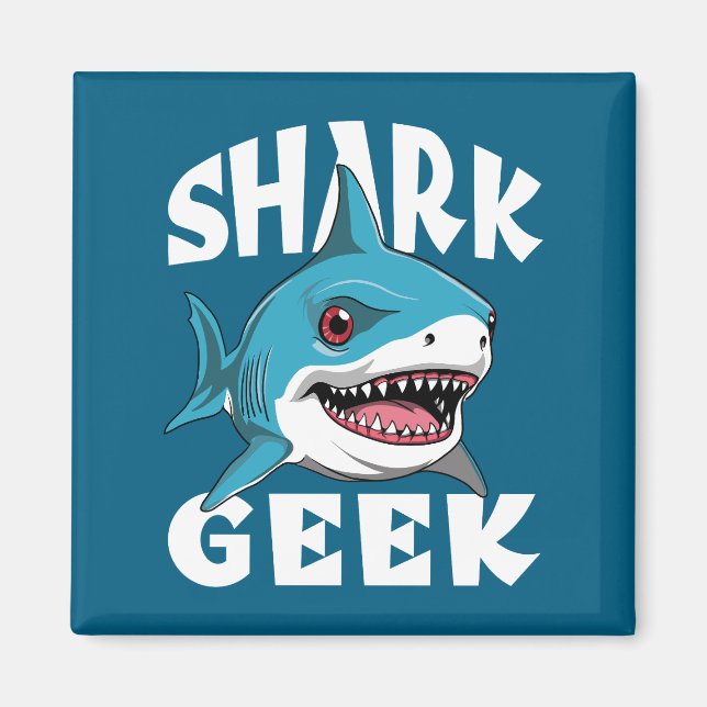 Shark Geek - Cute Design for Shark Älskare Magnet (Framsidan)