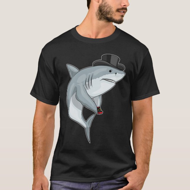 Shark Groom Bröllop ring T Shirt (Framsida)