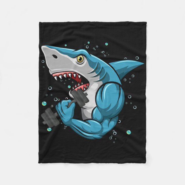 Shark Gym Powerlift Weightlyftande Bodybuilding Fleecefilt (Framsidan)
