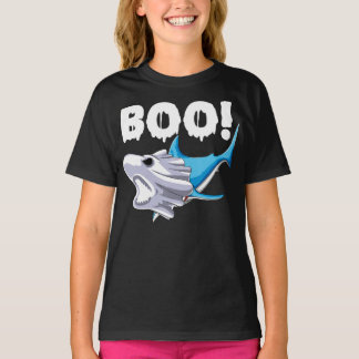 shark halloween boo ghost shark gift boys mens t shirt