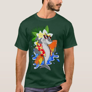 Shark Hawaiian Funny Aloha Hawaii Beach Summer Vac T Shirt