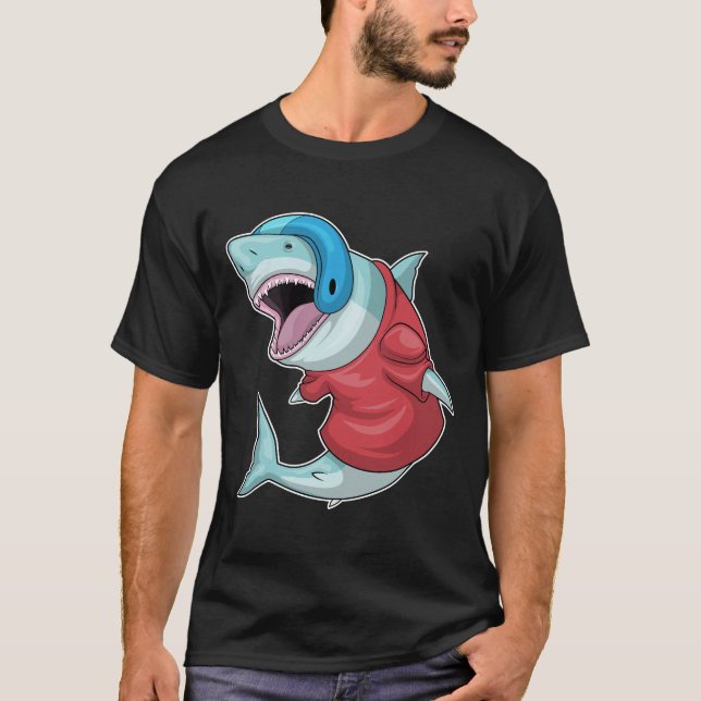 Shark Helmet Football T Shirt (Framsida)