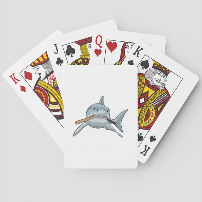 Shark i Baseball med Baseball fladdermus Casinokort (Baksidan)