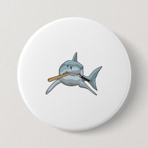 Shark i Baseball med Baseball fladdermus Knapp