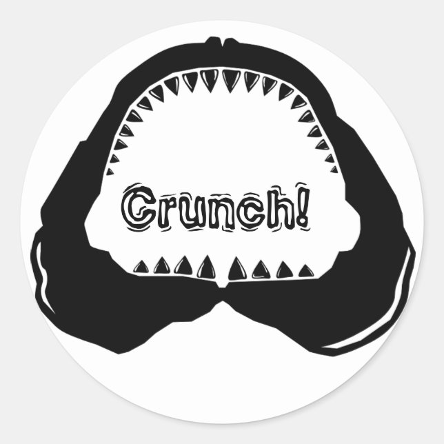 Shark Jaw Runt Klistermärke (Framsida)