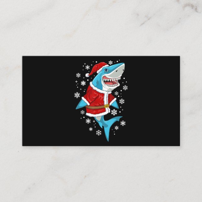 Shark jul-presenter för jultomten visitkort (Framsida)