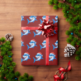 Shark jul Santa Hat Gift Presentpapper