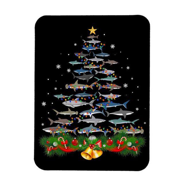 Shark Julgran Shark Älskare-gåvor Magnet (Vertikal)