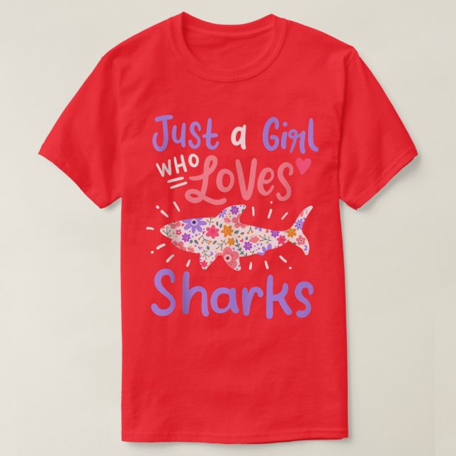 Shark Just A Girl Who Loves Sharks Gift Tank Top T Shirt (Design framsida)