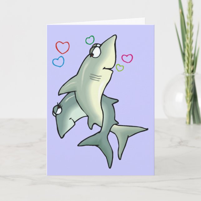Shark Kärlek Card Kort (Framsida)