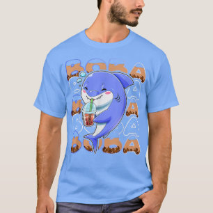 Shark Kawaii Boba Cute Anime Shark Kawaii Tea Drin T Shirt