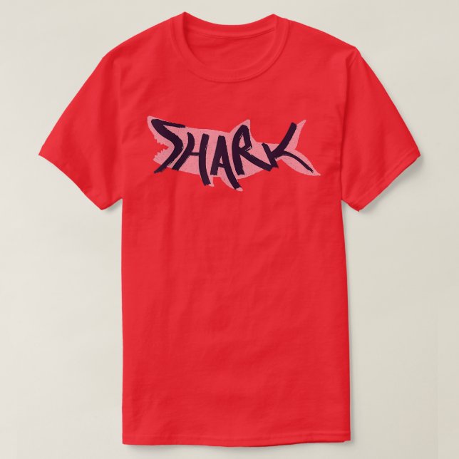 Shark Lettering på Shark Silhouette T Shirt (Design framsida)