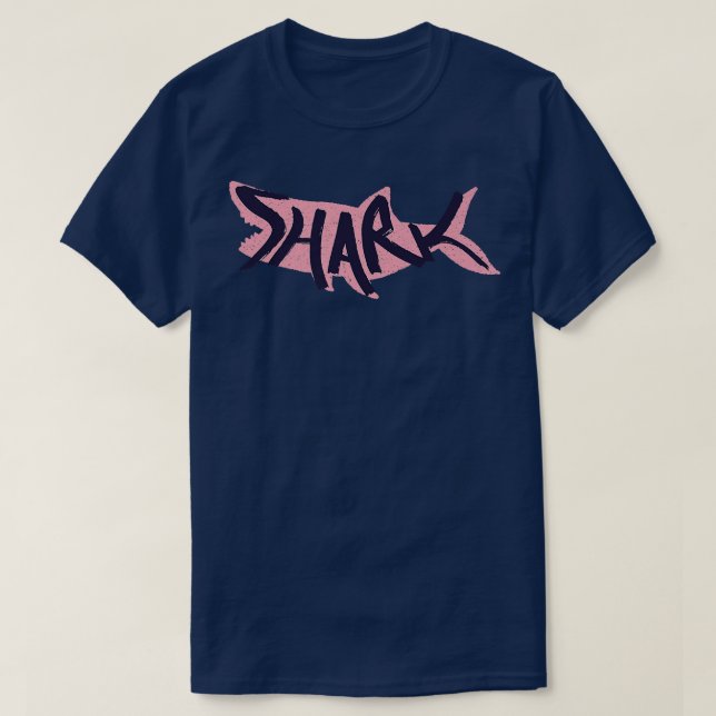 Shark Lettering på Shark Silhouette T Shirt (Design framsida)
