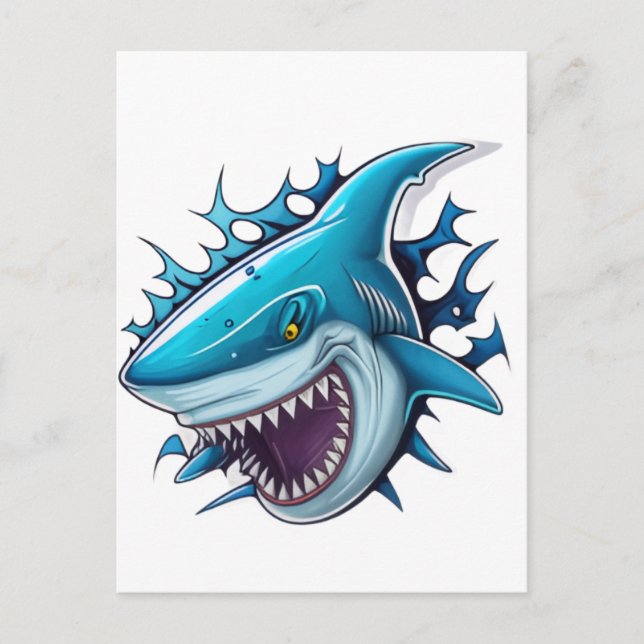 Shark logo T-Shirt Vykort (Framsida)
