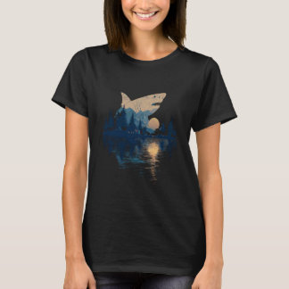 Shark Lover Mammal Artwork Sea Ocean Animal Motif  T Shirt
