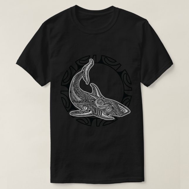 Shark Maori Culture Symbol Haka Dance Nya Zeeland T Shirt (Design framsida)