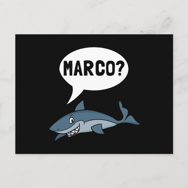 Shark Marco Polo Ocean Vacation Funny Vykort (Framsida)