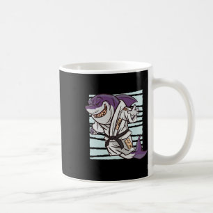 Shark Martial Arts Fighter Funny Karate Tecknad Gr Kaffemugg