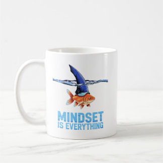 "Shark Mindset Goldfish - inspirationell motivatio Kaffemugg