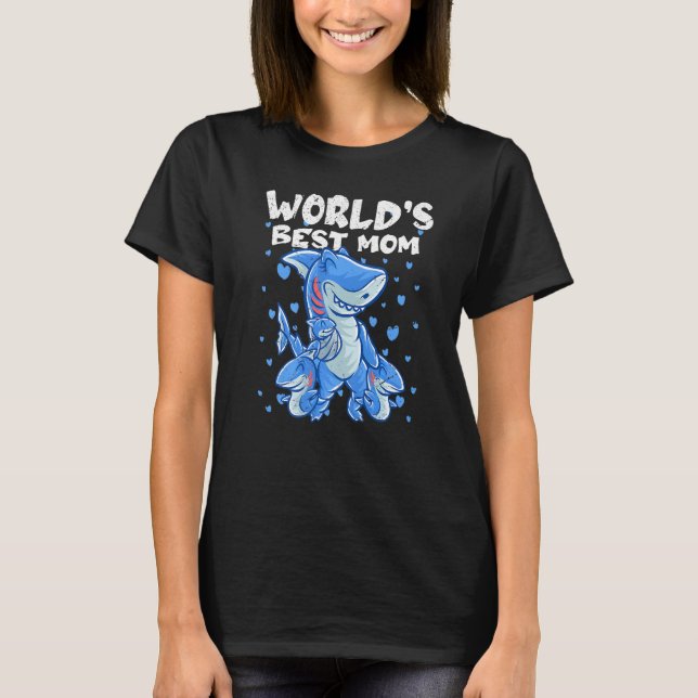 Shark Mom Worlds Best Mom Mama Family Sharks Mothe T Shirt (Framsida)