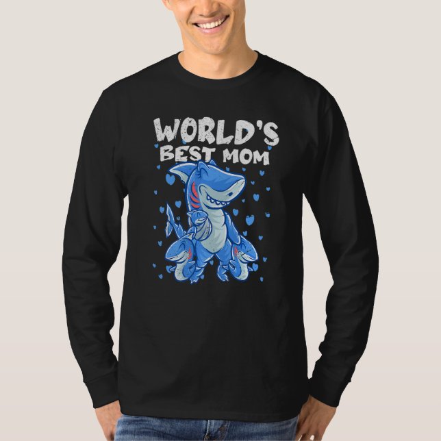 Shark Mom Worlds Best Mom Mama Family Sharks Mothe T Shirt (Framsida)