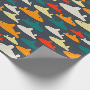 Shark Mönster i flera Färger Presentpapper