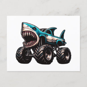 Shark Monster Lastbil Helg Vykort