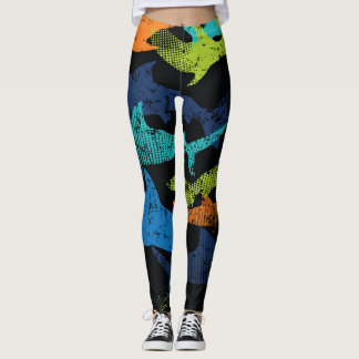 Shark mönster, modern stad leggings
